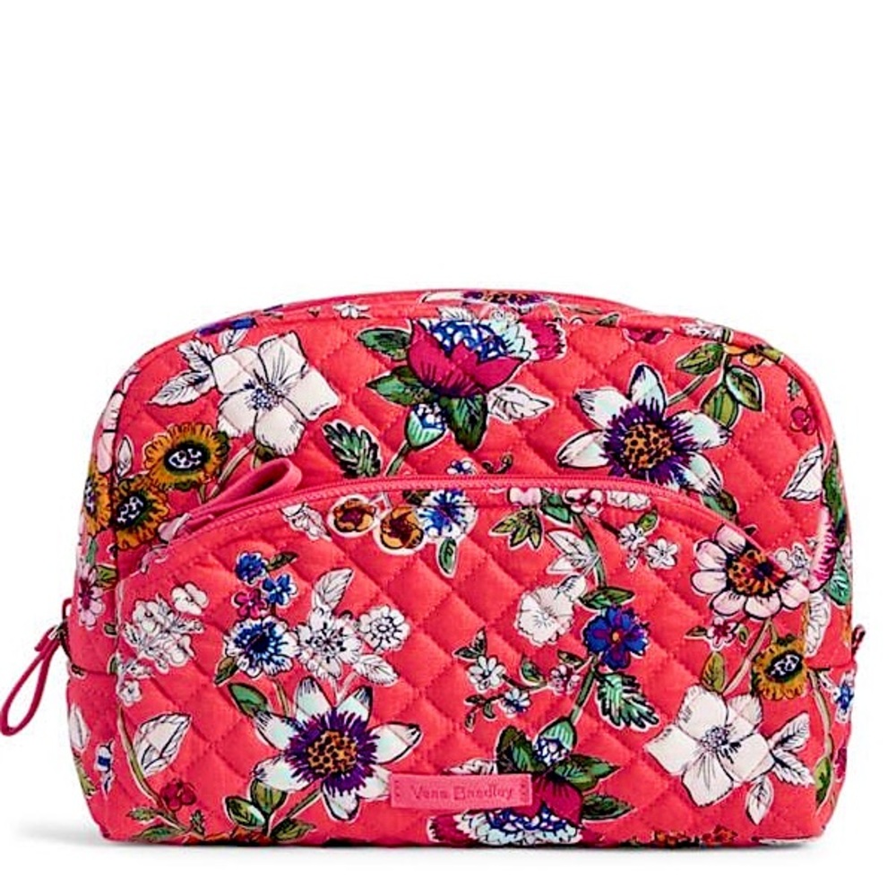 Vera Bradley Iconic Large Cosmetic Bag - Coral Floral